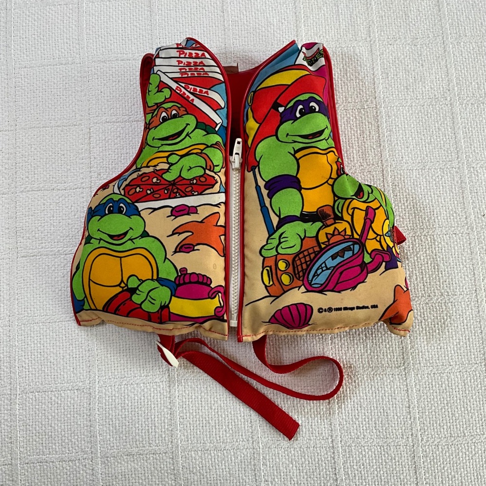 1996 Teenage Mutant Ninja‎ Turtles Child Small Life Vest PFD 30-50 LBS 12x12"